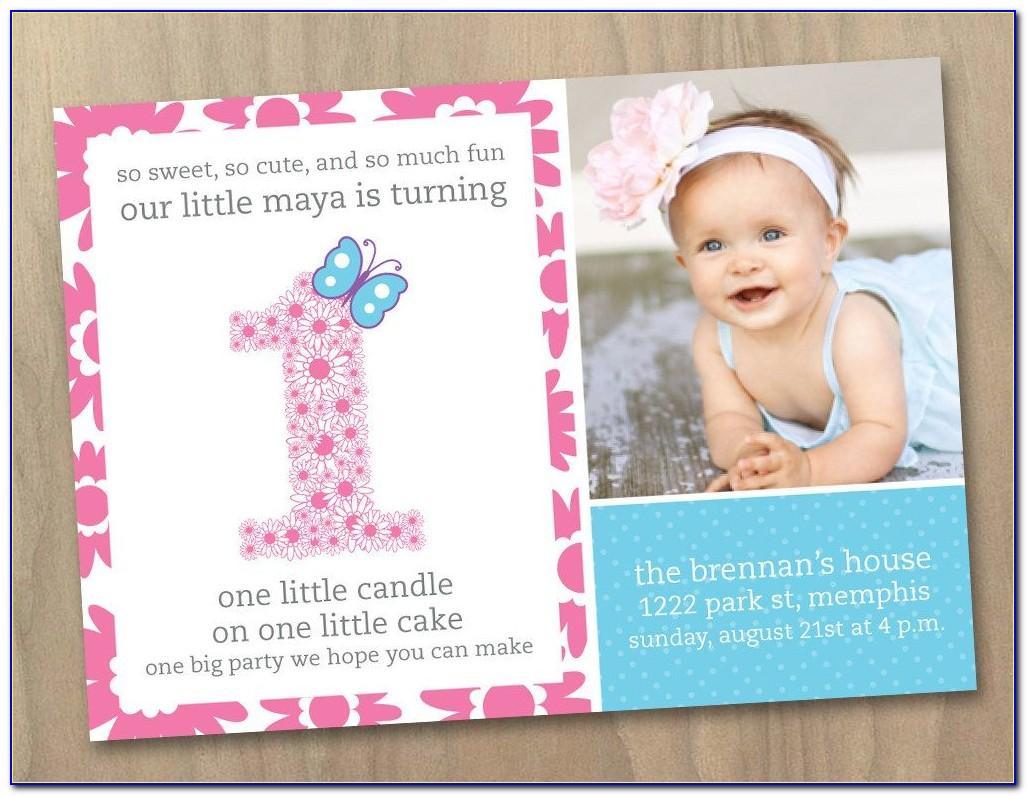 Baby Girl Birthday Invitation Card Format