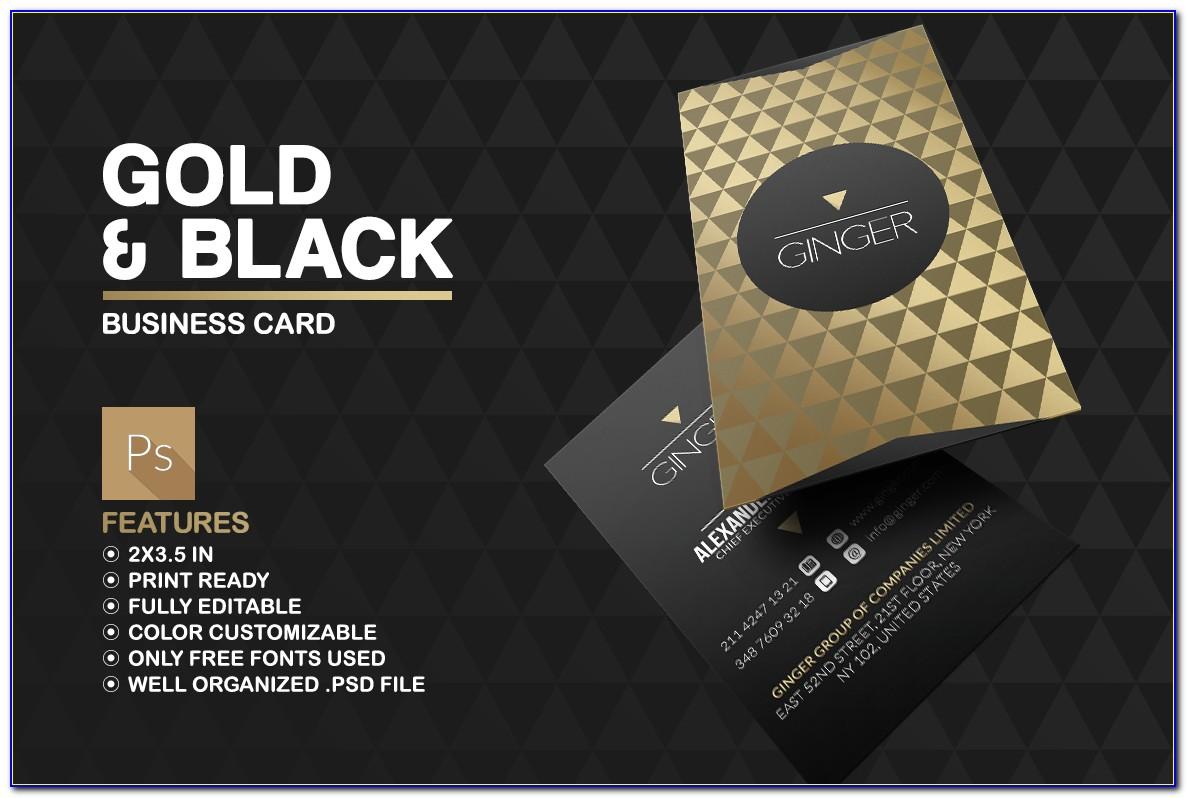 Black And Gold Business Card Template Free