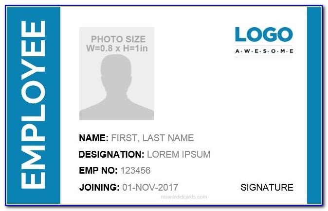 Employee Id Card Template Free Download Psd