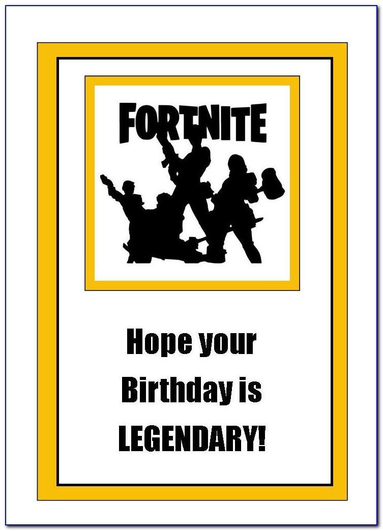 Fortnite Happy Birthday Card Printable