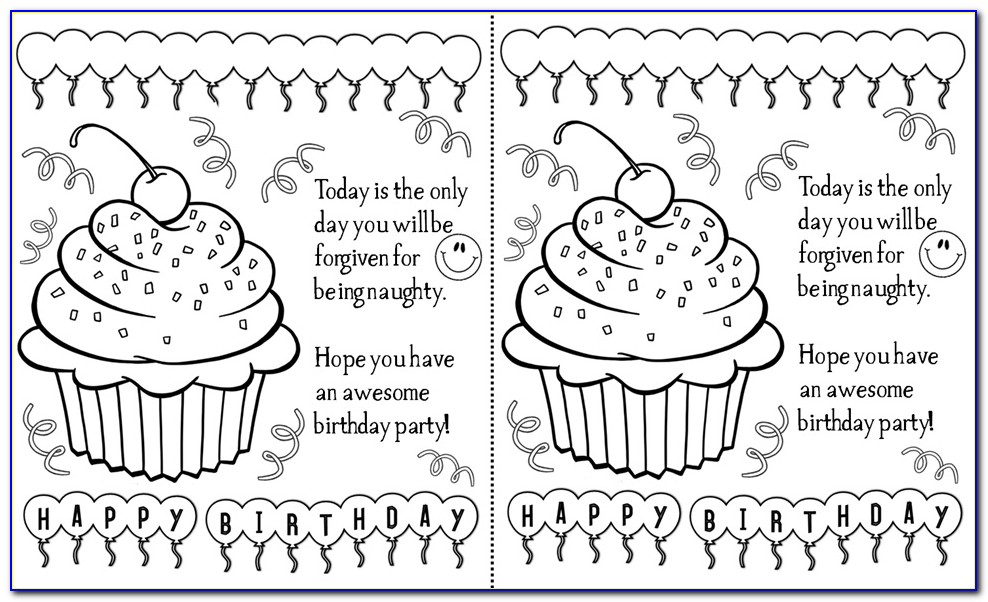 Free Birthday Cards Printable Online Black And White