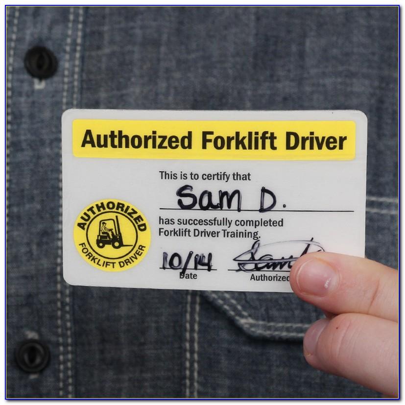 Free Blank Forklift Certification Cards