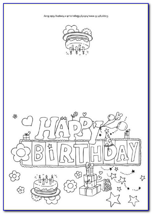 Free Printable Happy Birthday Cards To Color