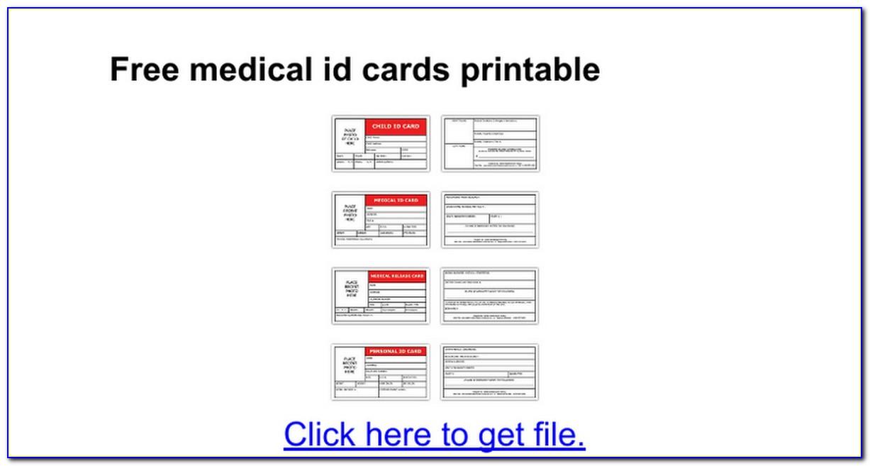 Free Printable Medical Id Wallet Card