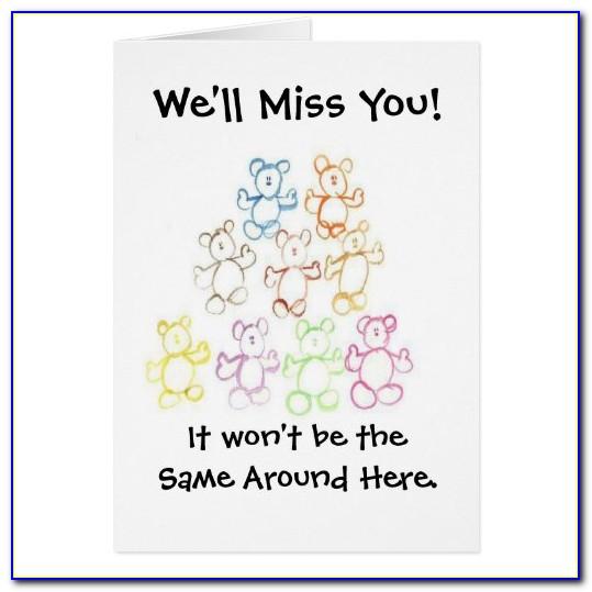 Free Printable We Will Miss You Greeting Cards