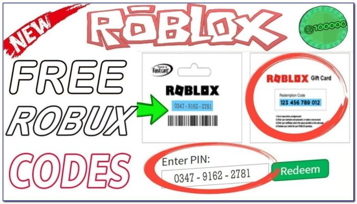 Free Robux Redeem Cards 2019