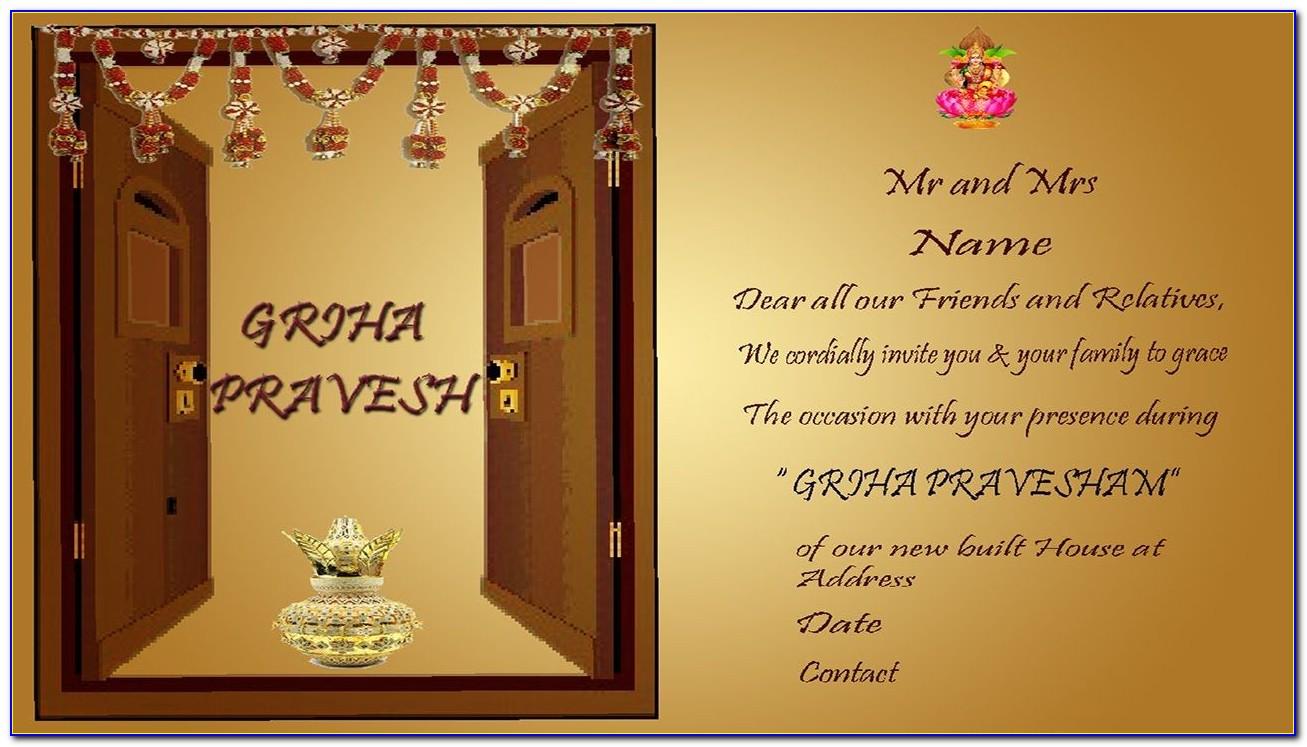 House Warming Ceremony Invitation Cards Free Download Indian
