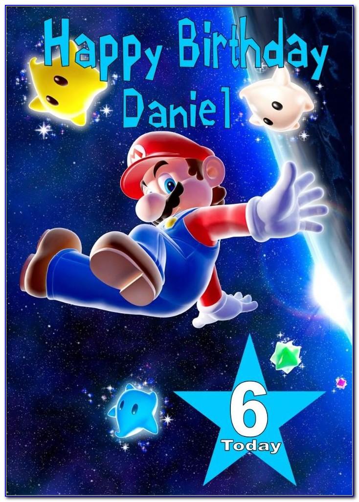 Mario Birthday Card Template