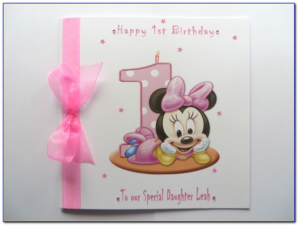 Minnie Mouse 1st Birthday Card