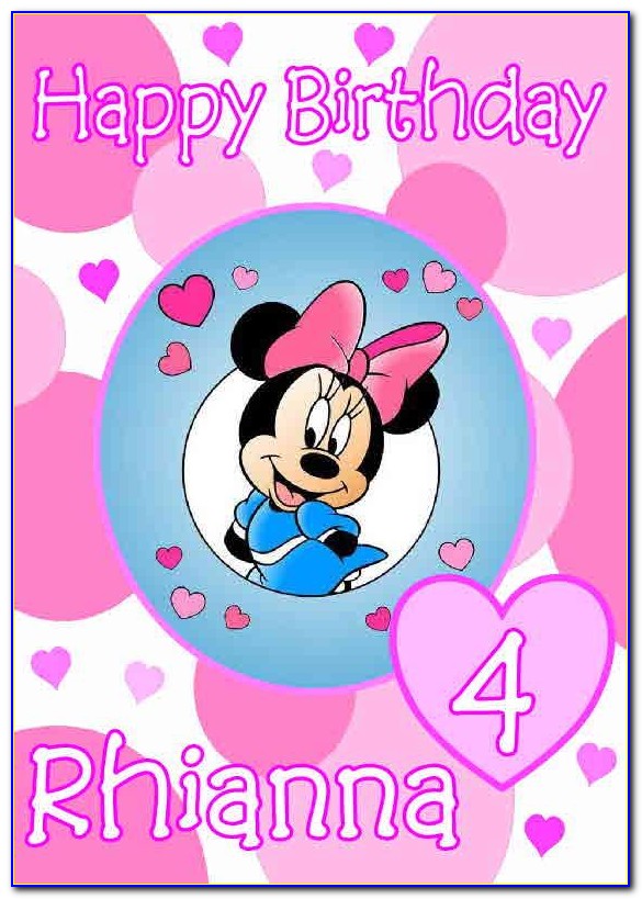 Minnie Mouse Granddaughter 1st Birthday Card