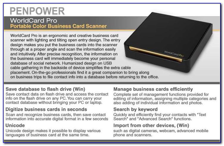 Penpower Worldcard Color (business Card Reader And Photo Scanner)