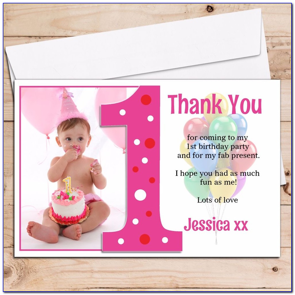 Personalised 1st Birthday Thank You Cards Uk