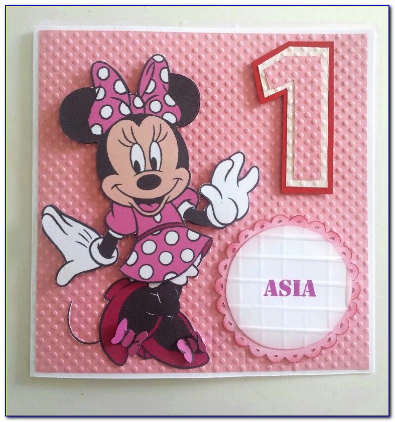 Personalised Minnie Mouse 1st Birthday Card