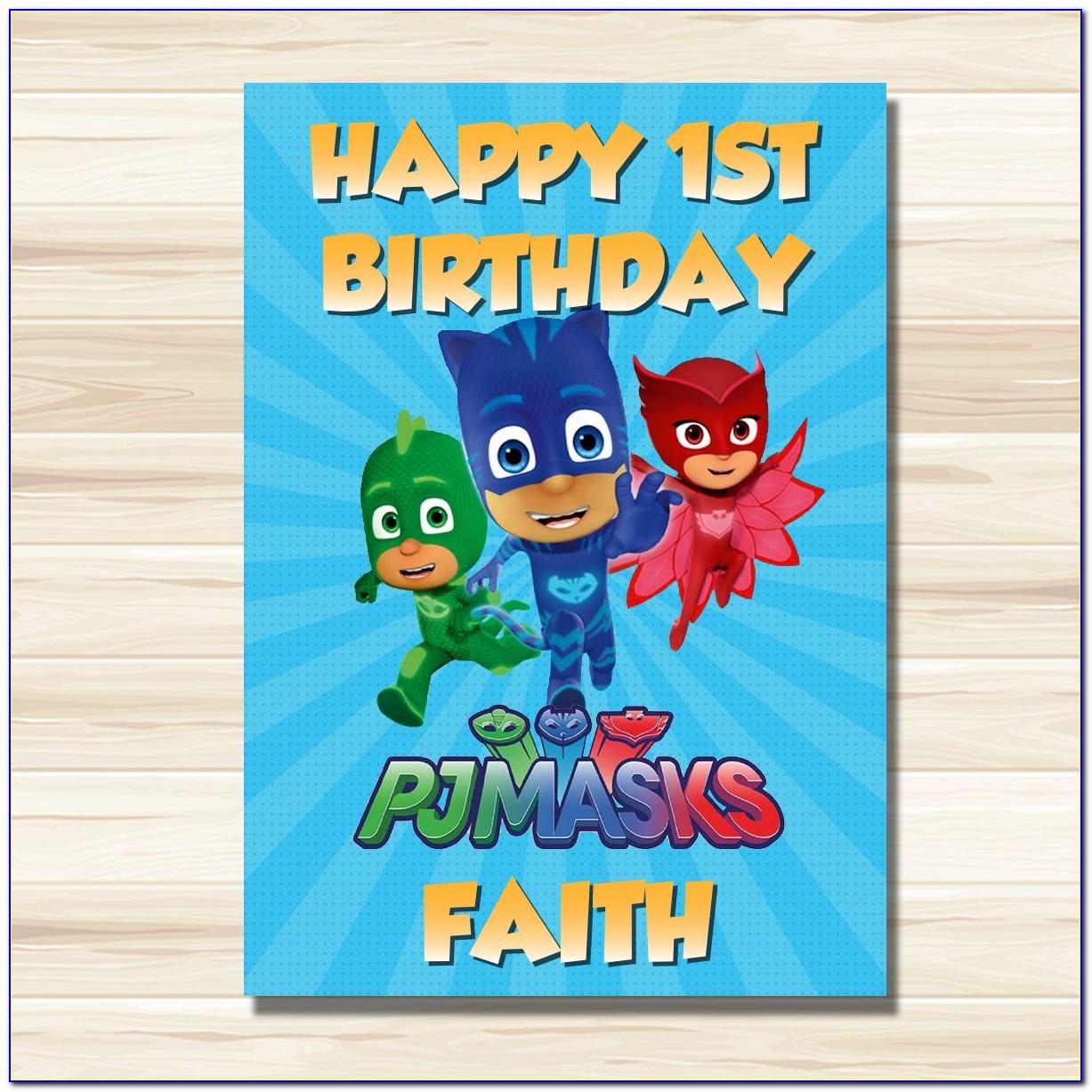 Pj Masks Personalised Birthday Card