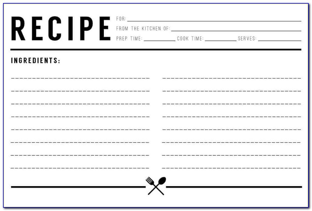 Recipe Card Template For Word 4x6