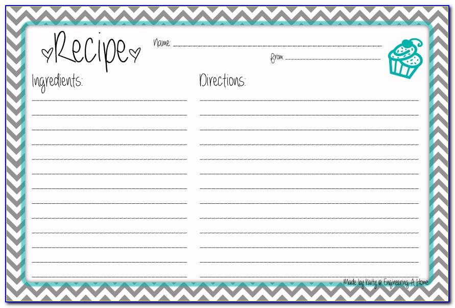 Recipe Card Template For Word Free