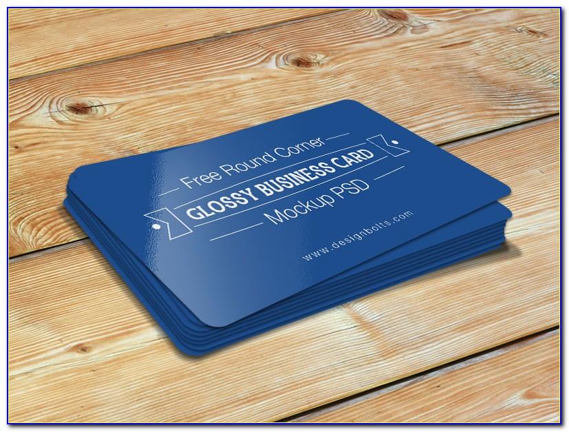 Rounded Corner Business Card Mockup Psd