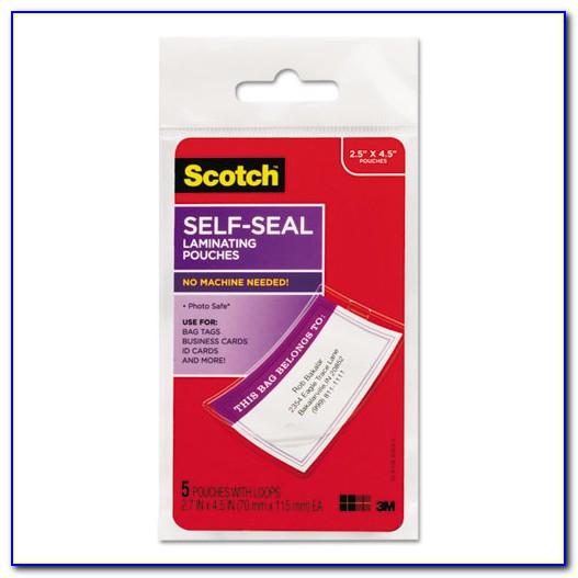 Scotch Self Sealing Laminating Pouches Business Card Size
