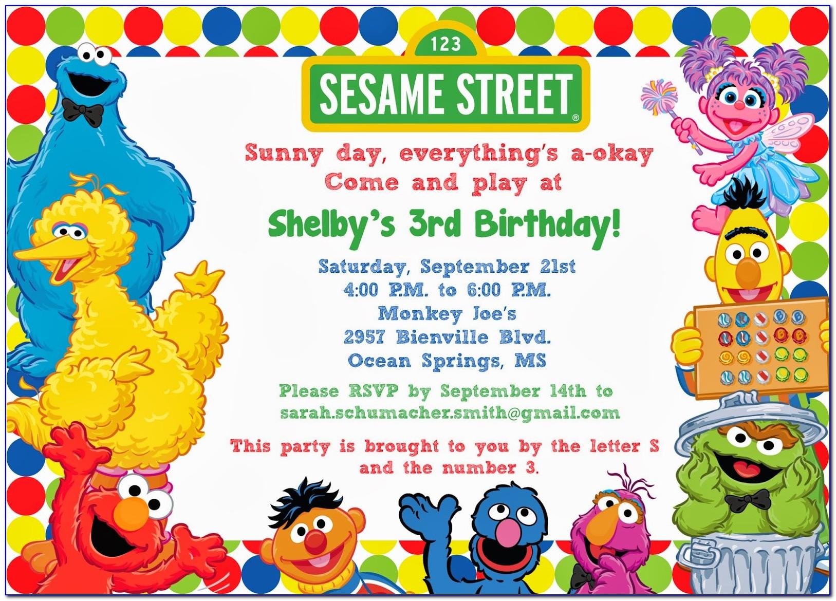 Sesame Street Birthday Card Template