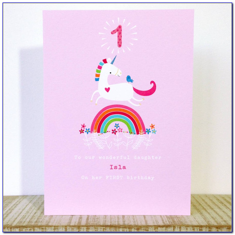 Unicorn First Birthday Card