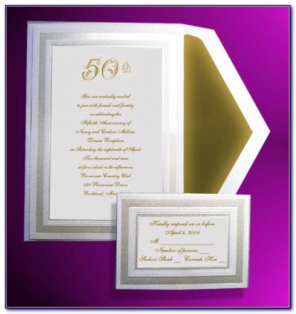 50th Wedding Anniversary Invitations With Rsvp Cards