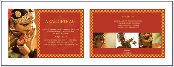 Arangetram Invitation Cards Samples