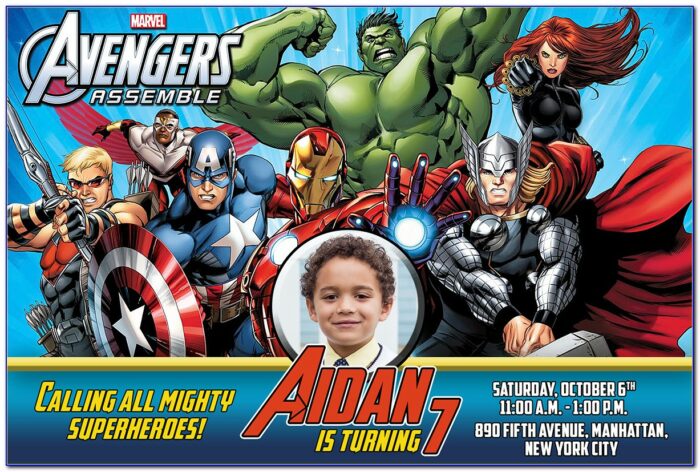 Avengers Invitation Card For Birthday