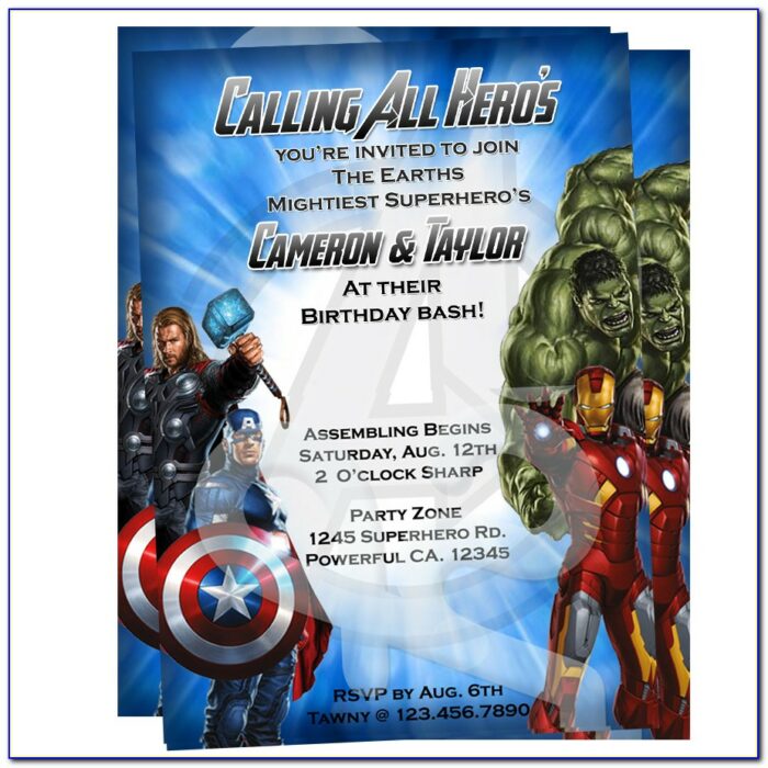 Avengers Invitation Card Template Free