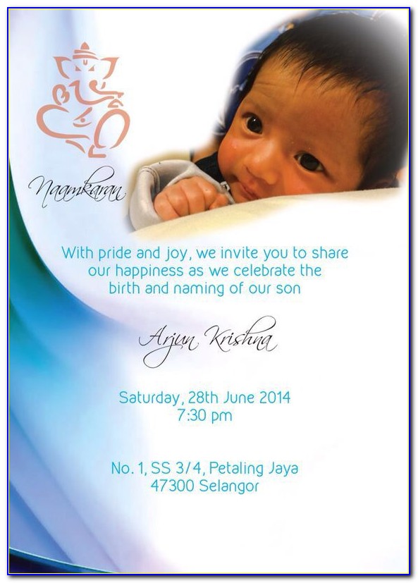 Baby Naming Ceremony Invitation Card Design