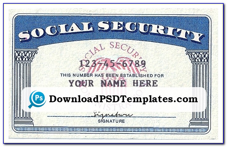 Blank Social Security Card Template With Seal