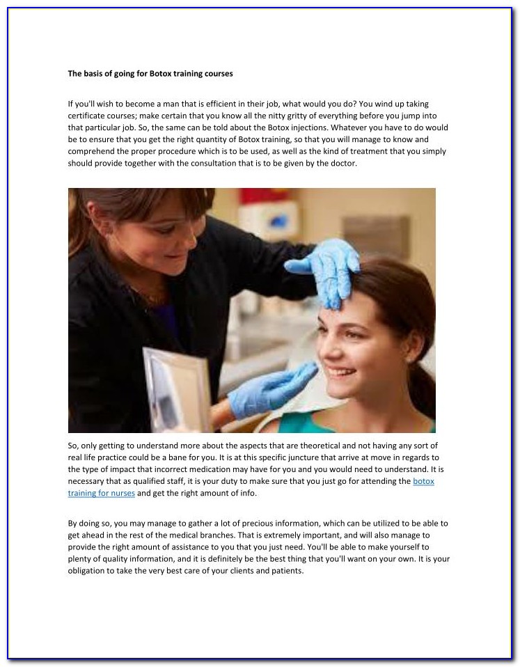 Botox Certification For Nurses Nyc