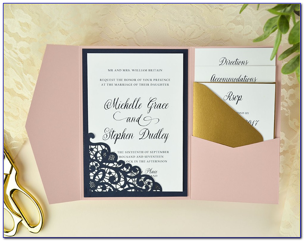 Cards And Pockets Invitations