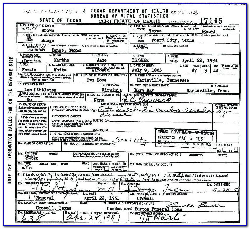 Denton County Texas Birth Certificate