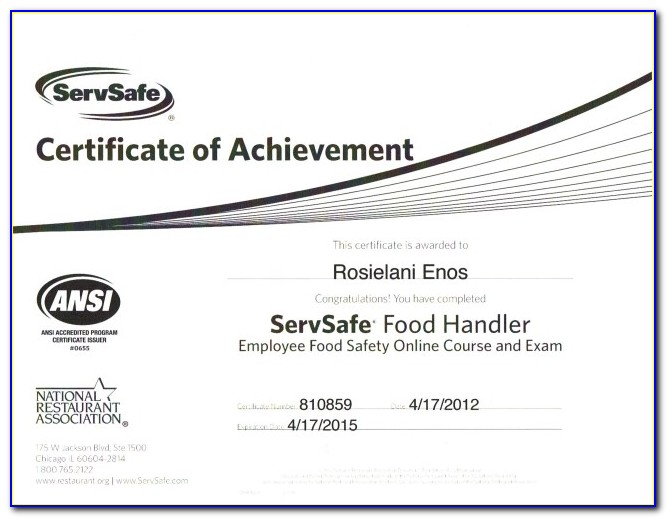 Food Handling Certificate Illinois