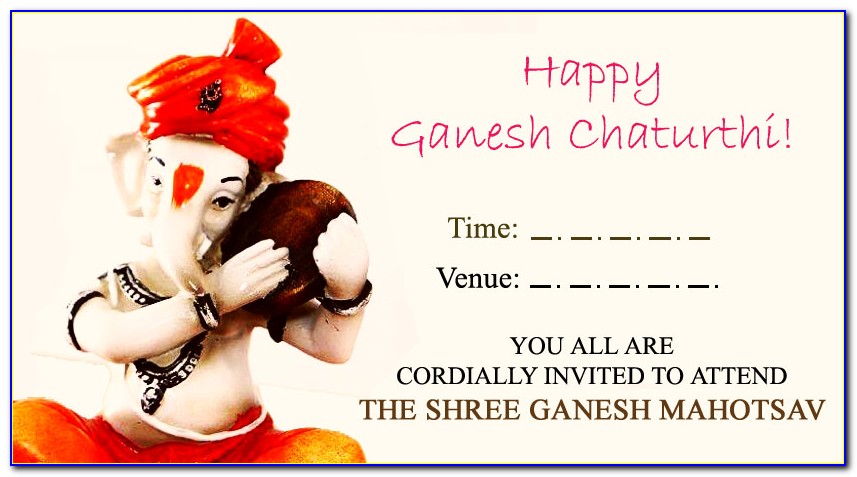 Ganesh Puja Invitation Card 2019