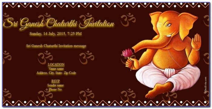 Ganesh Puja Invitation Card Online