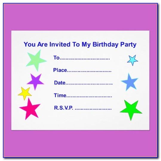 Happy Birthday Party Invitation Card