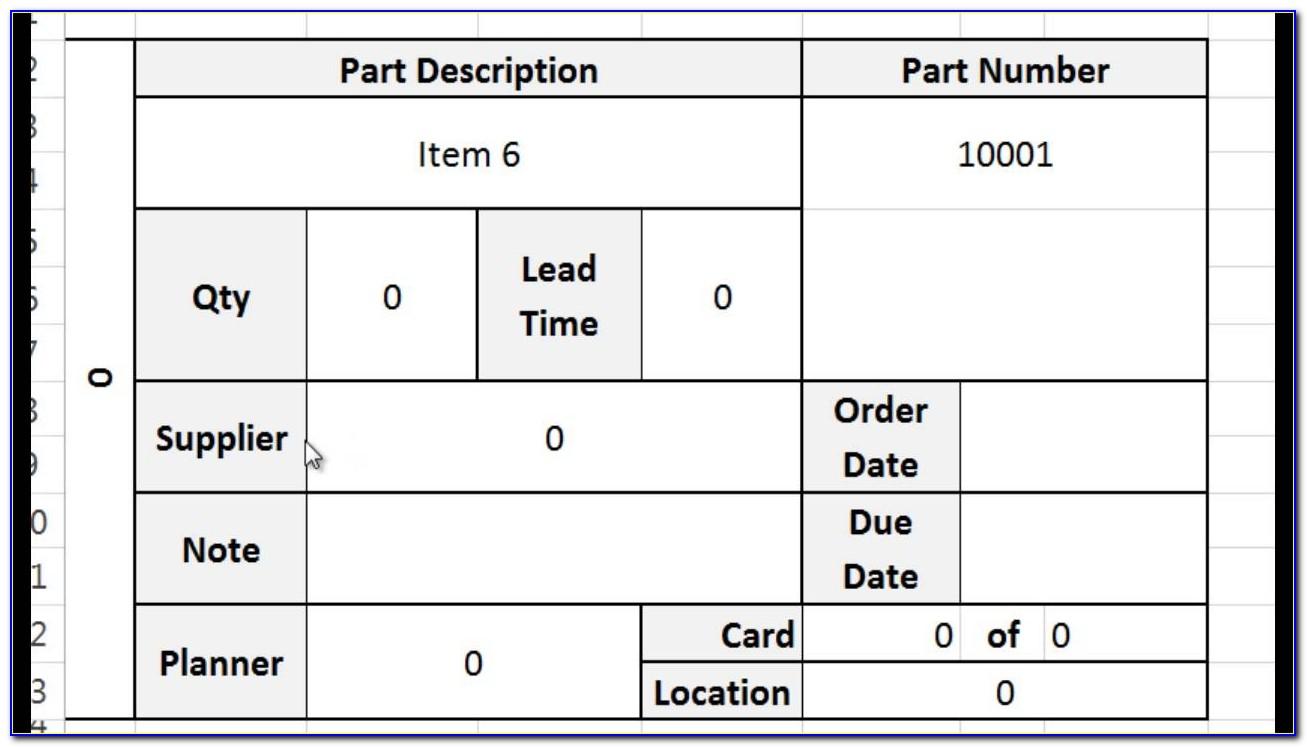 Kanban Card Template Excel