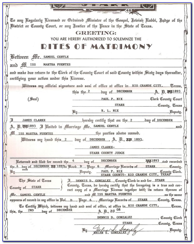 Marriage Certificate Lookup Texas