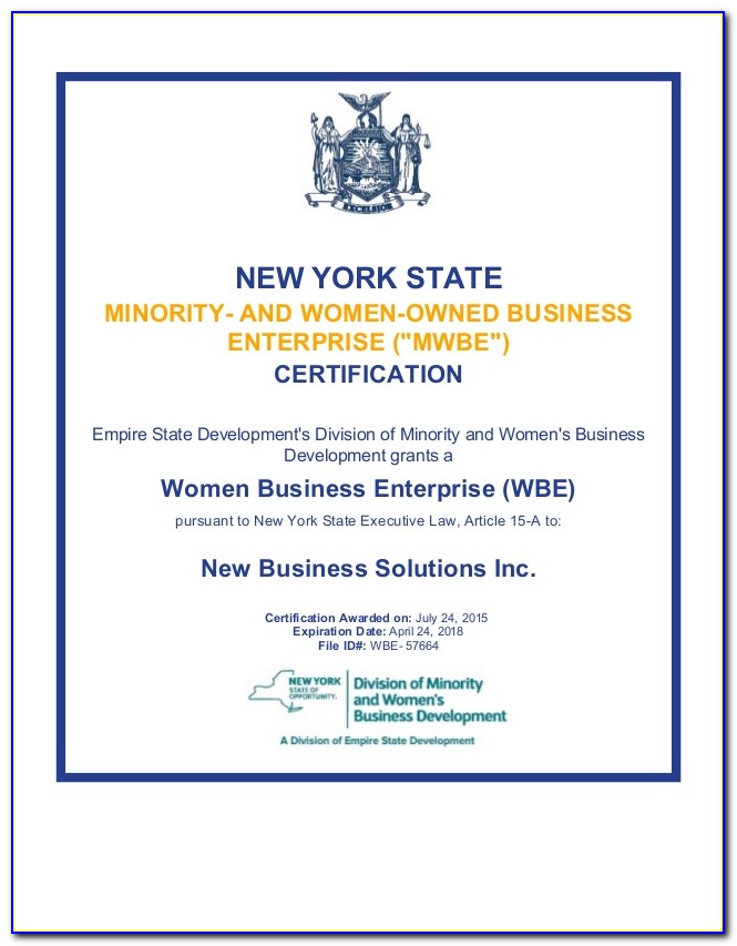 Mwbe Certification Nyc Form