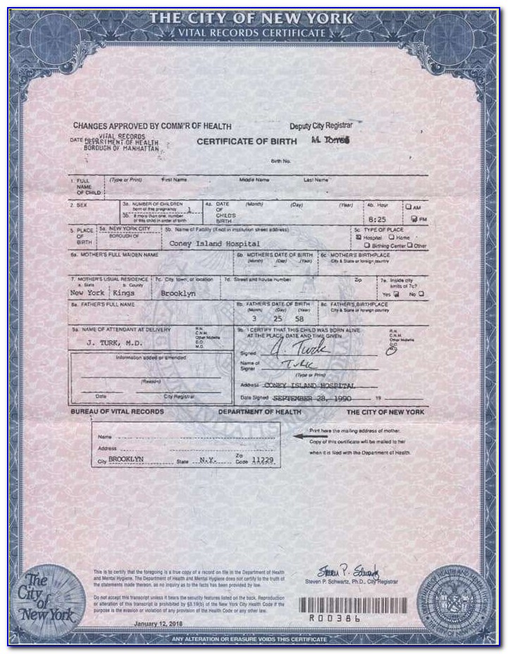 Nys Birth Certificate Application