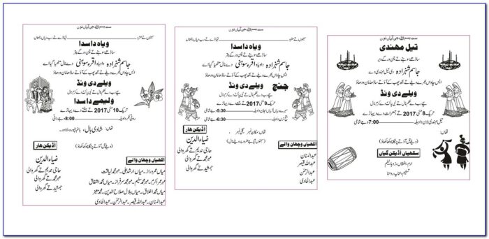 Pakistani Wedding Card Text In English