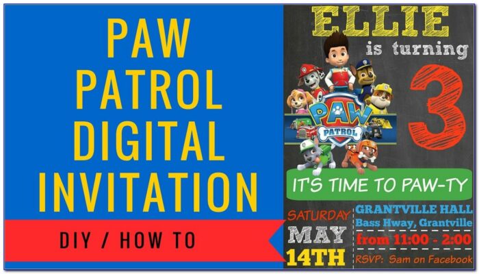 Paw Patrol Birthday Invitation Cards