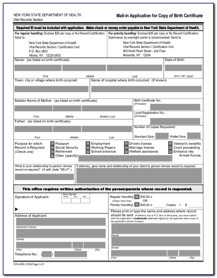 Request Birth Certificate Ny