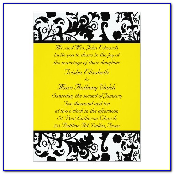 Royal Blue And Yellow Wedding Invitation Cards