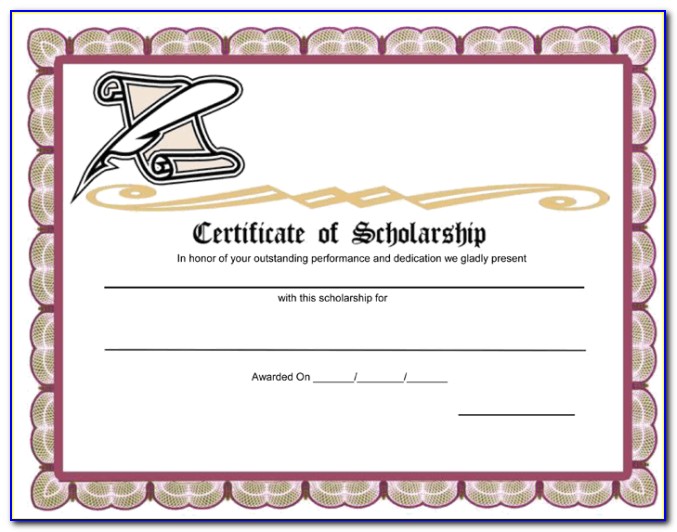 Scholarship Award Certificate Template