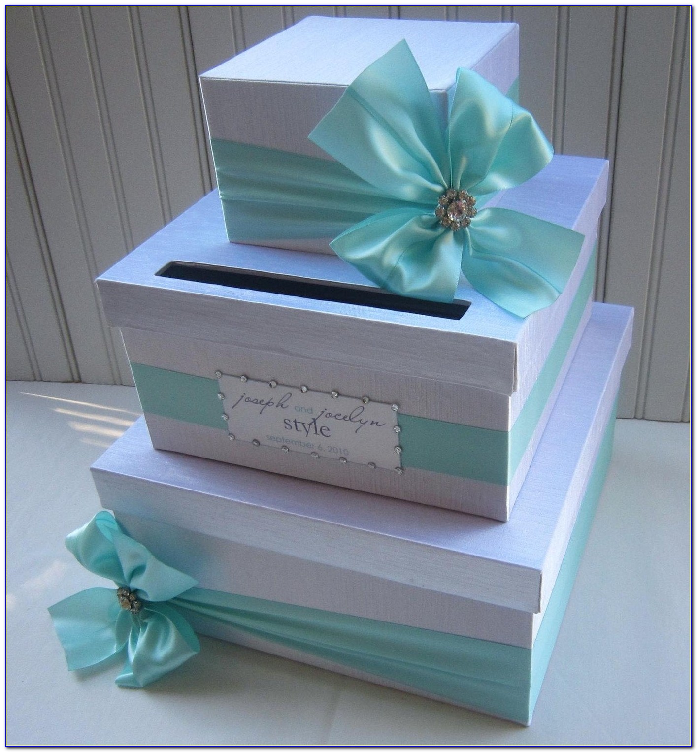 Silver Glitter Wedding Card Box