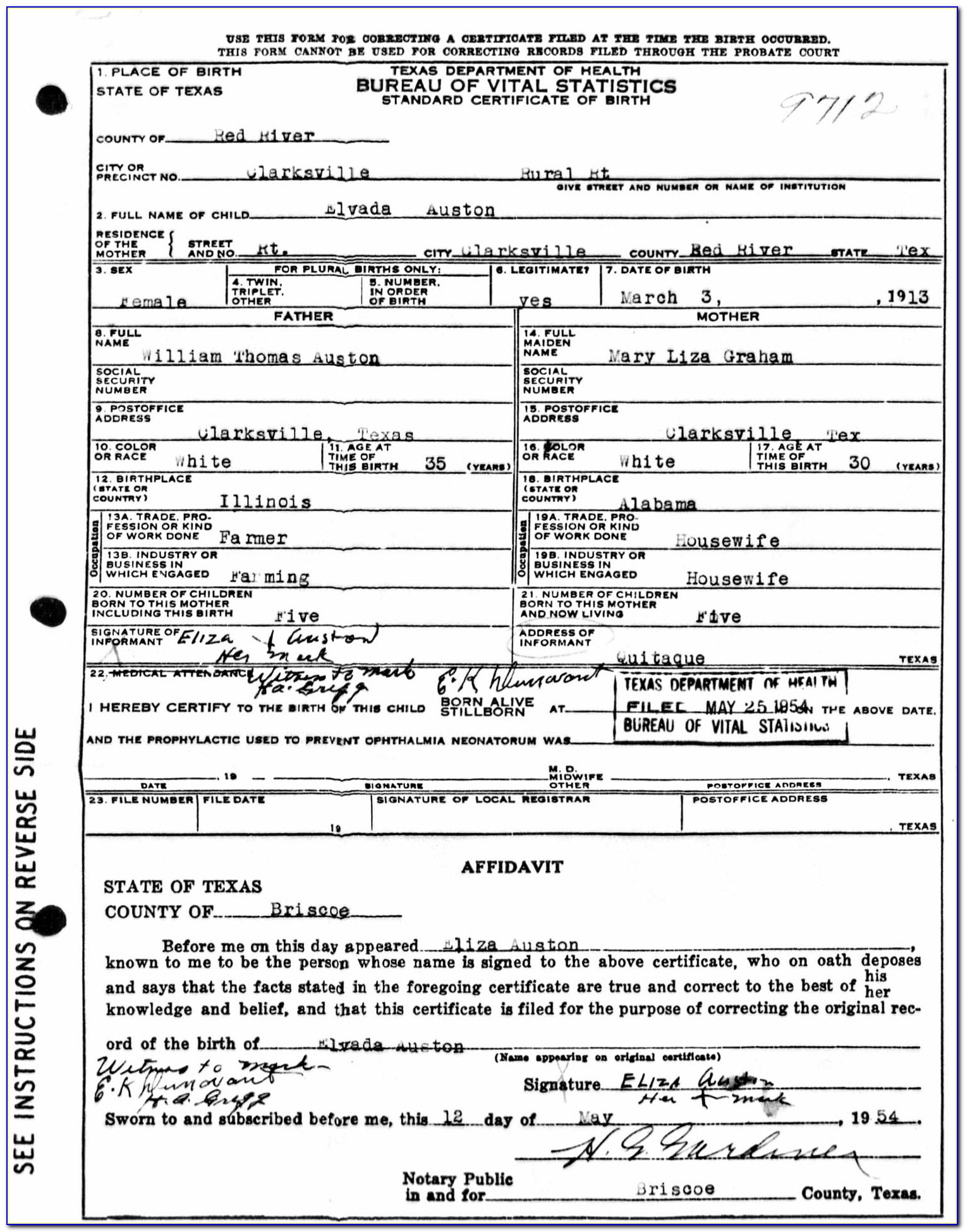 Tarrant County Tx Birth Certificate