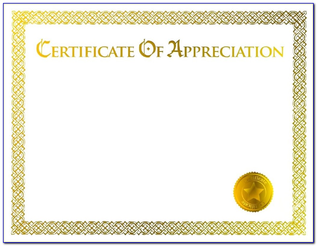 Template Certificate Of Appreciation Free