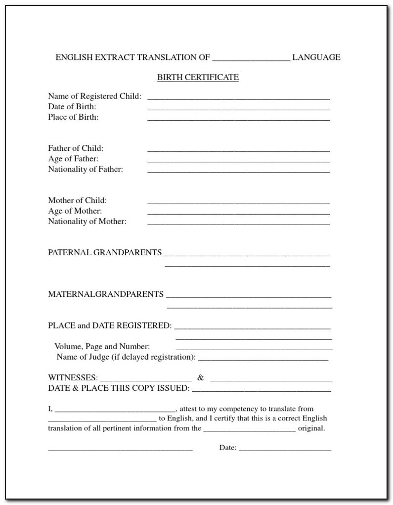 Uscis Birth Certificate Translation Requirements